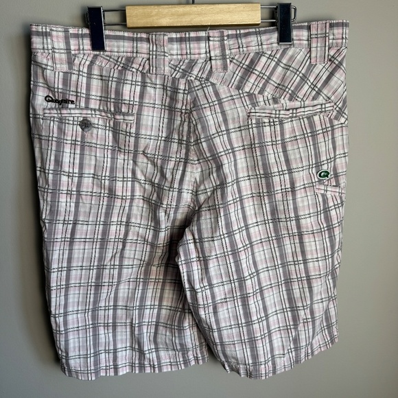 Quagmire Golf Men's Plaid Chino Golf Shorts‎ Pink/Gray 34 Preppy Country Club - Picture 5 of 16